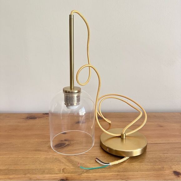 West Elm Antique Brass Pendant With Bell Pendant - Picture 1 of 9